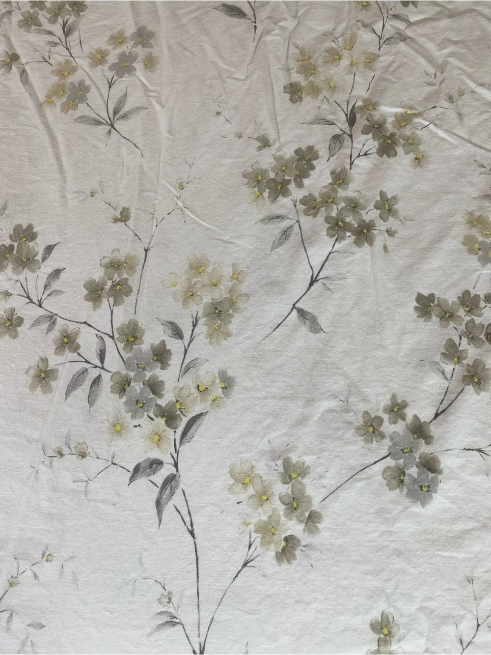 Laura Ashley Cream and Gray tan Floral Duvet Cover